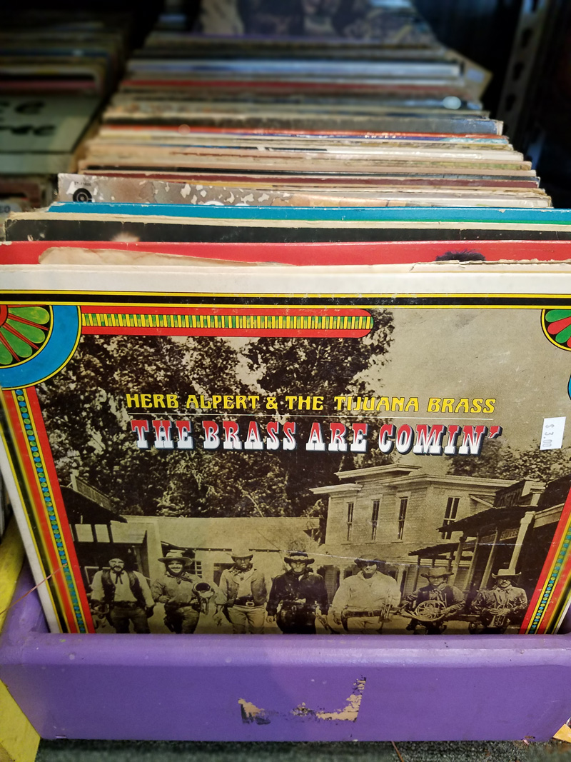 vinyl records, band memorabilia